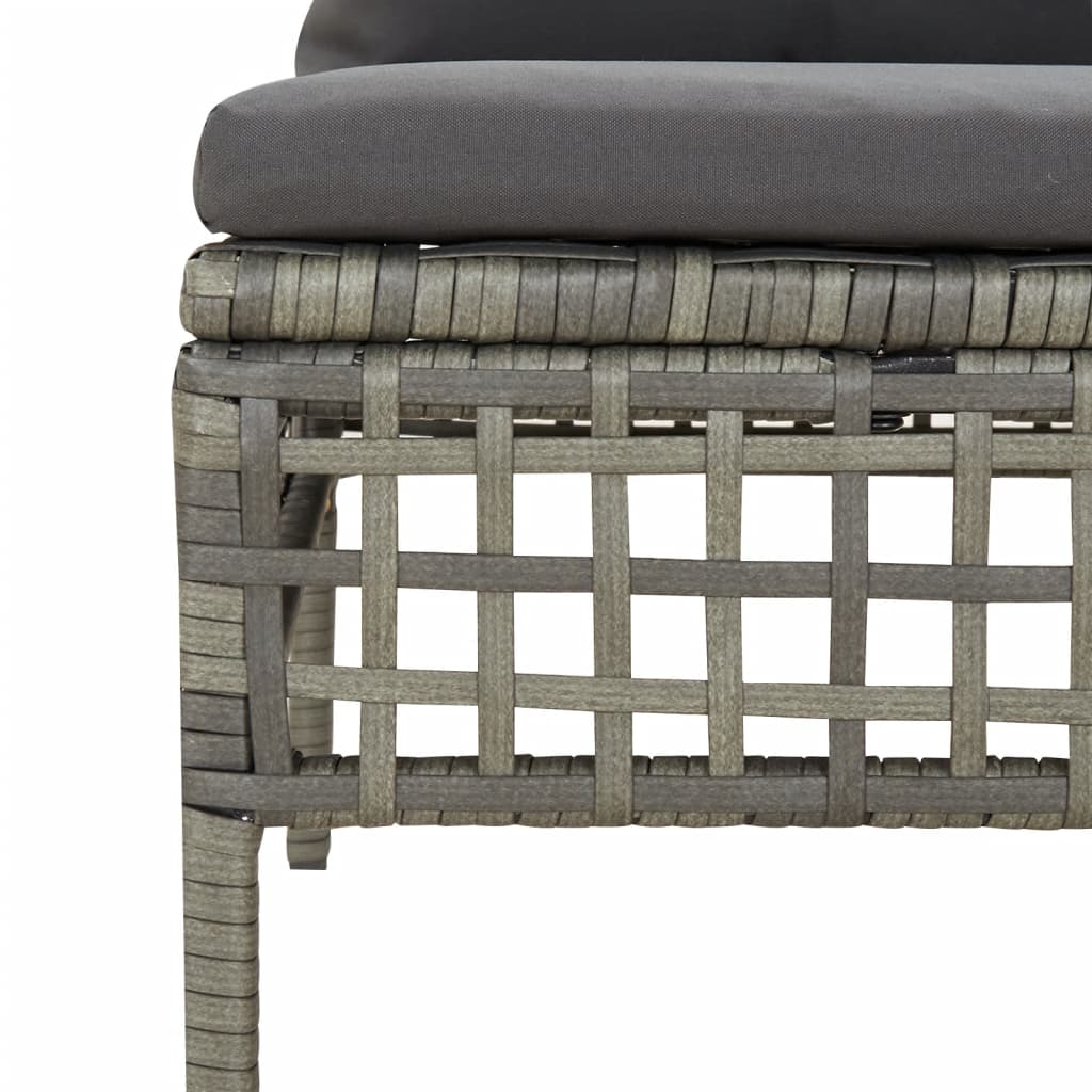 10-tlg. Garten-Lounge-Set mit Kissen Grau Poly Rattan - kalb-Living.de