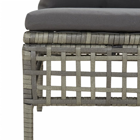 10-tlg. Garten-Lounge-Set mit Kissen Grau Poly Rattan - kalb-Living.de