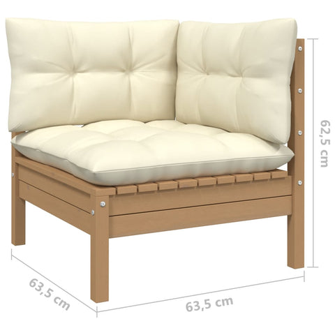 10-tlg. Garten-Lounge-Set mit Kissen Honigbraun Kiefernholz - kalb-Living.de