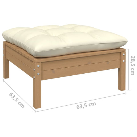 10-tlg. Garten-Lounge-Set mit Kissen Honigbraun Kiefernholz - kalb-Living.de