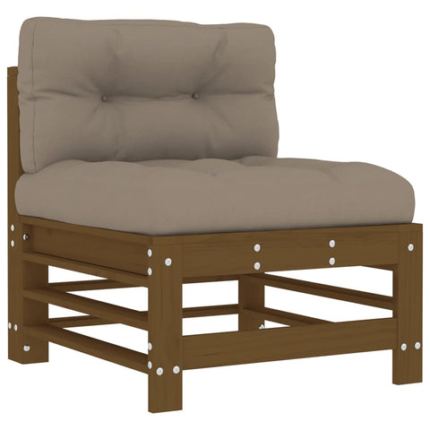 10-tlg. Garten-Lounge-Set mit Kissen Honigbraun Massivholz - kalb-Living.de