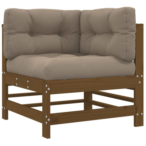 10-tlg. Garten-Lounge-Set mit Kissen Honigbraun Massivholz - kalb-Living.de
