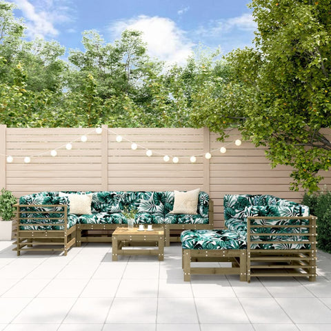 10-tlg. Garten-Lounge-Set mit Kissen Kiefernholz Imprägniert - kalb-Living.de