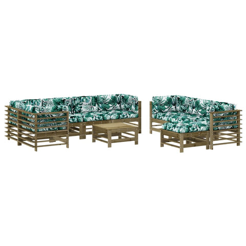 10-tlg. Garten-Lounge-Set mit Kissen Kiefernholz Imprägniert - kalb-Living.de