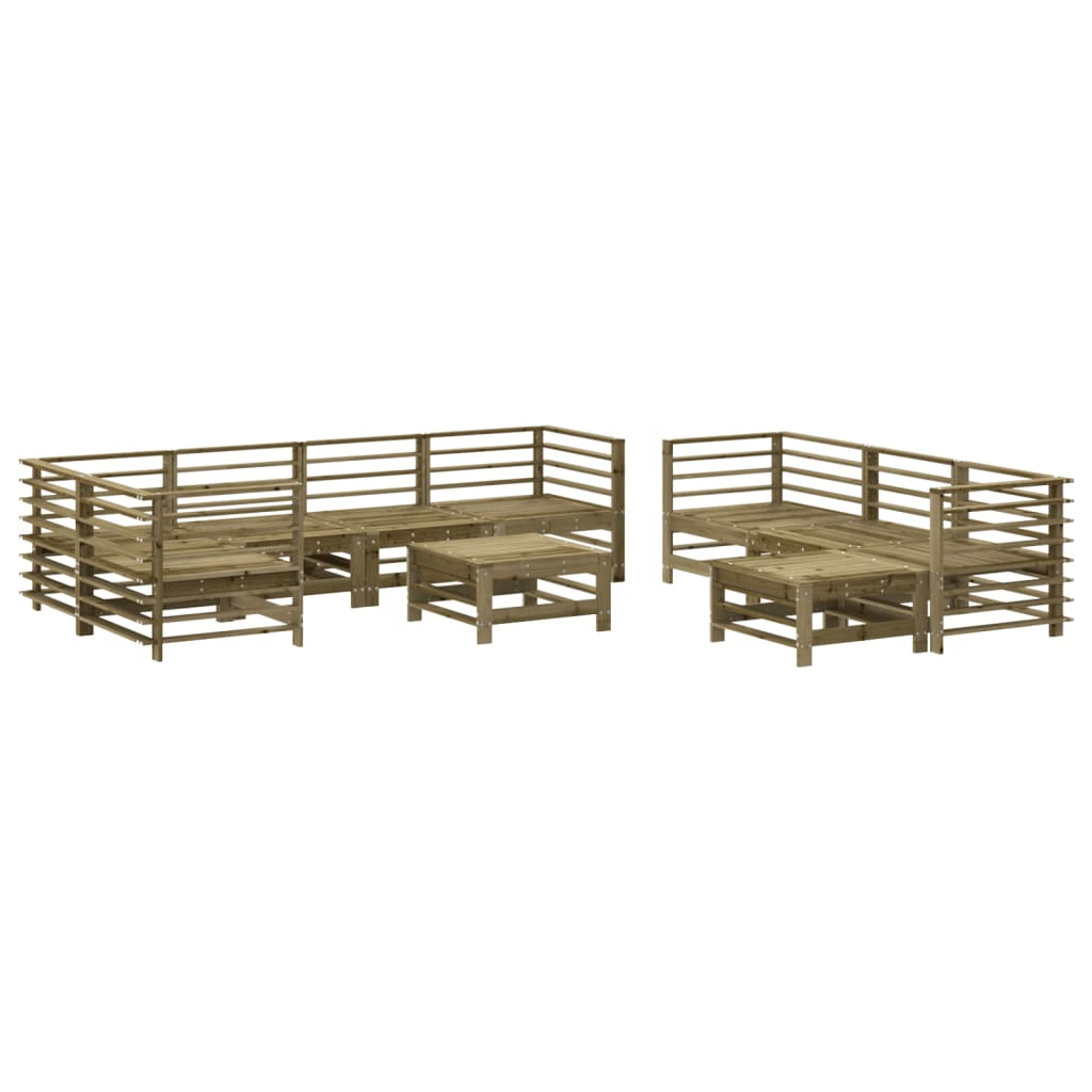 10-tlg. Garten-Lounge-Set mit Kissen Kiefernholz Imprägniert - kalb-Living.de