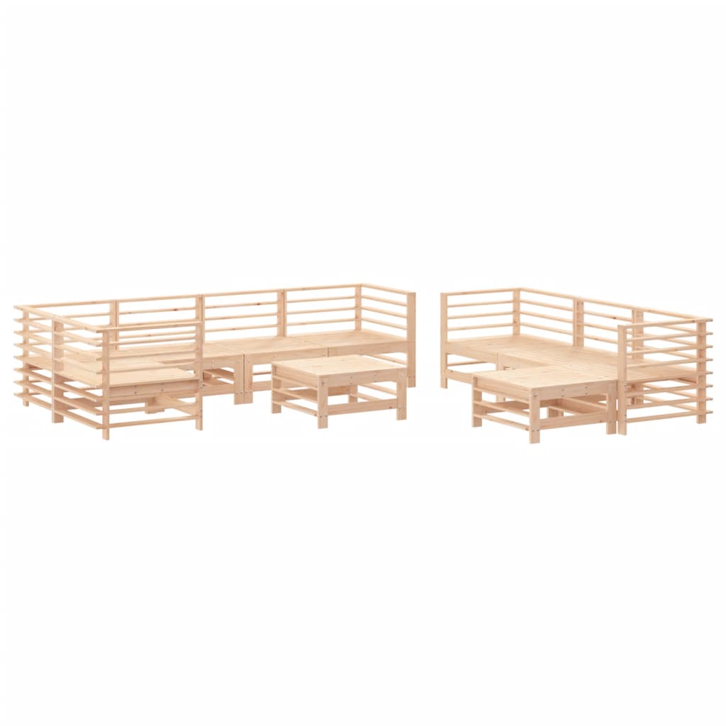 10-tlg. Garten-Lounge-Set mit Kissen Massivholz - kalb-Living.de