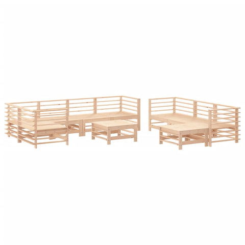 10-tlg. Garten-Lounge-Set mit Kissen Massivholz - kalb-Living.de
