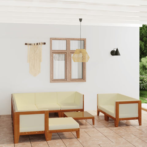 10-tlg. Garten-Lounge-Set mit Kissen Massivholz Akazie - kalb-Living.de