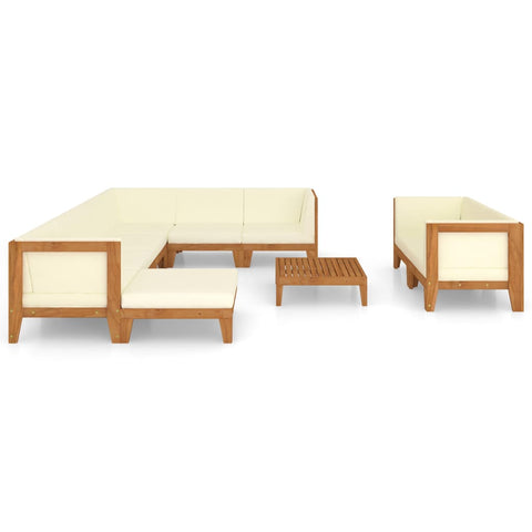 10-tlg. Garten-Lounge-Set mit Kissen Massivholz Akazie - kalb-Living.de