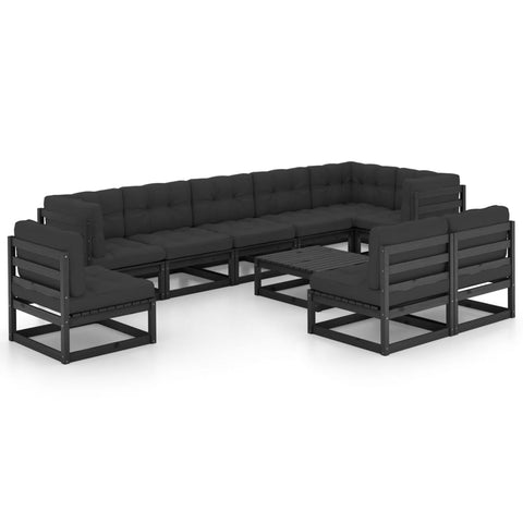 10-tlg. Garten-Lounge-Set mit Kissen Massivholz Kiefer - kalb-Living.de
