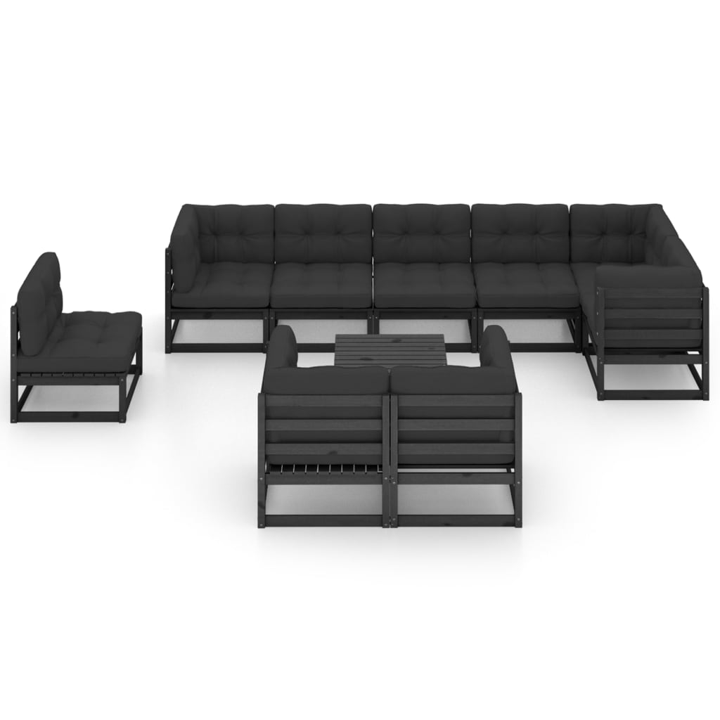 10-tlg. Garten-Lounge-Set mit Kissen Massivholz Kiefer - kalb-Living.de