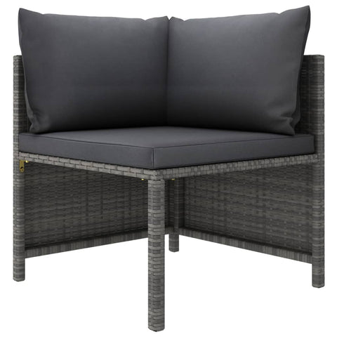 10-tlg. Garten-Lounge-Set mit Kissen Poly Rattan Grau - kalb-Living.de