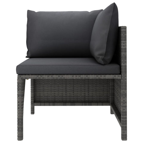 10-tlg. Garten-Lounge-Set mit Kissen Poly Rattan Grau - kalb-Living.de