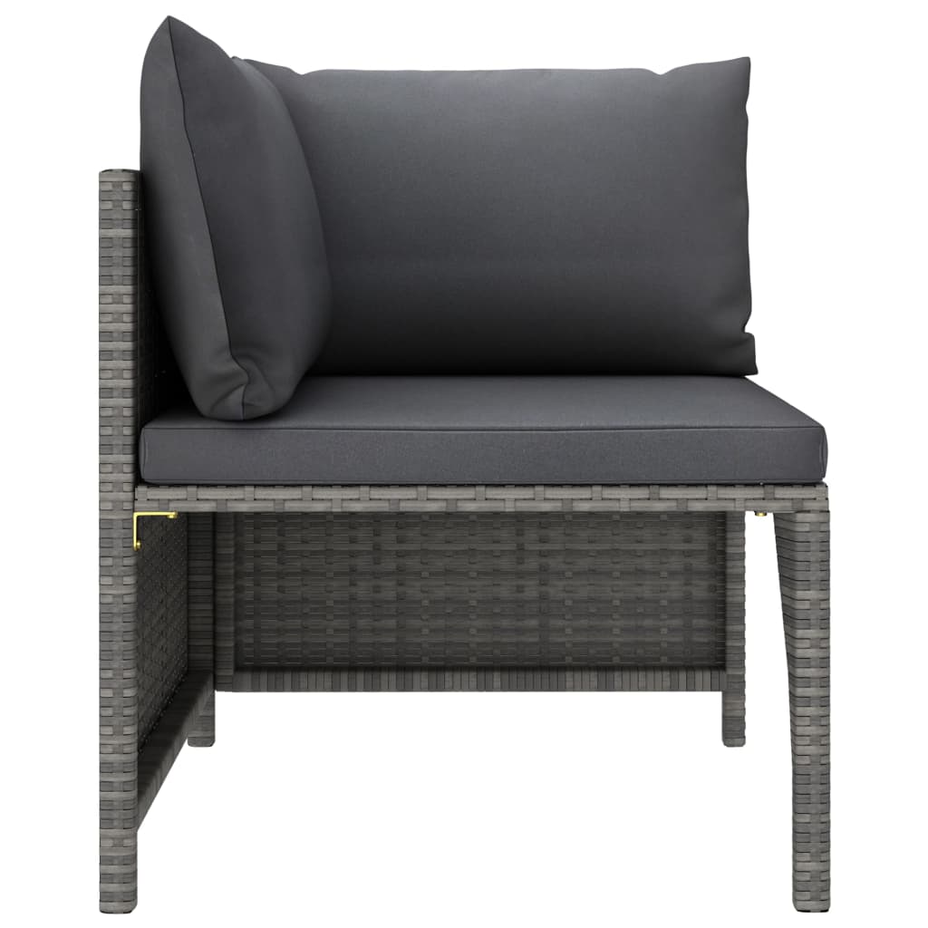 10-tlg. Garten-Lounge-Set mit Kissen Poly Rattan Grau - kalb-Living.de
