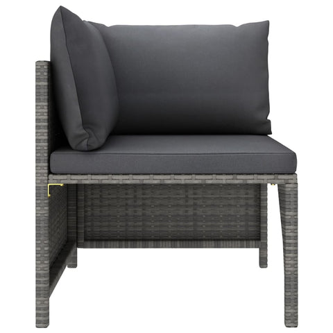 10-tlg. Garten-Lounge-Set mit Kissen Poly Rattan Grau - kalb-Living.de