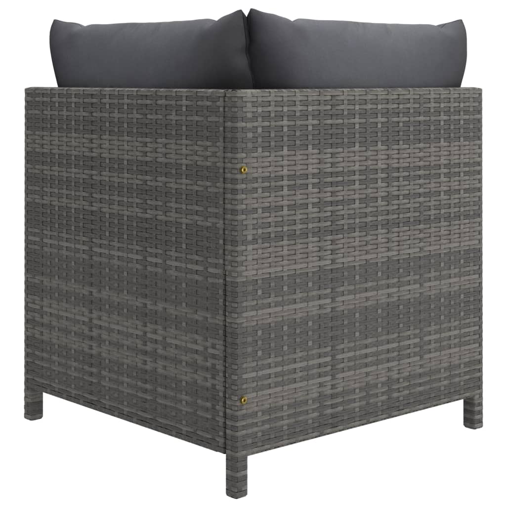 10-tlg. Garten-Lounge-Set mit Kissen Poly Rattan Grau - kalb-Living.de