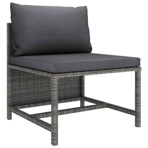 10-tlg. Garten-Lounge-Set mit Kissen Poly Rattan Grau - kalb-Living.de