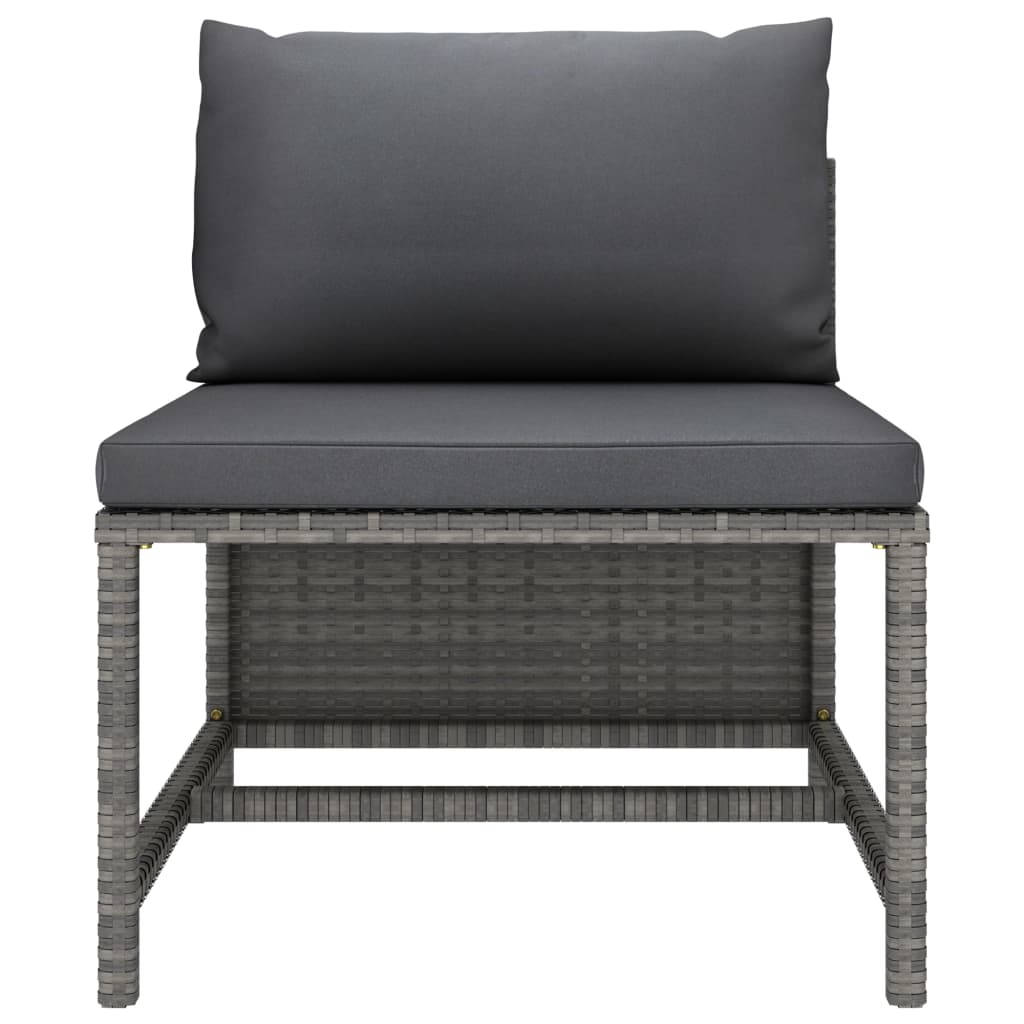 10-tlg. Garten-Lounge-Set mit Kissen Poly Rattan Grau - kalb-Living.de