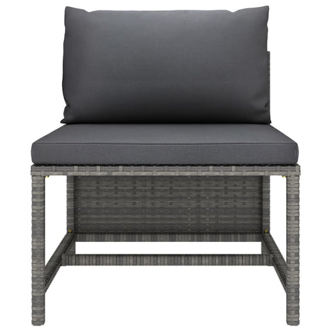 10-tlg. Garten-Lounge-Set mit Kissen Poly Rattan Grau - kalb-Living.de
