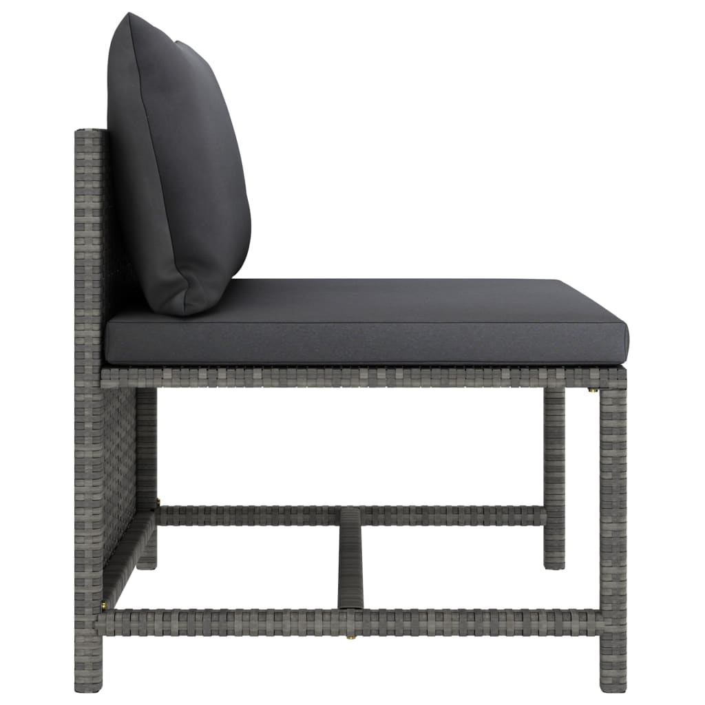 10-tlg. Garten-Lounge-Set mit Kissen Poly Rattan Grau - kalb-Living.de