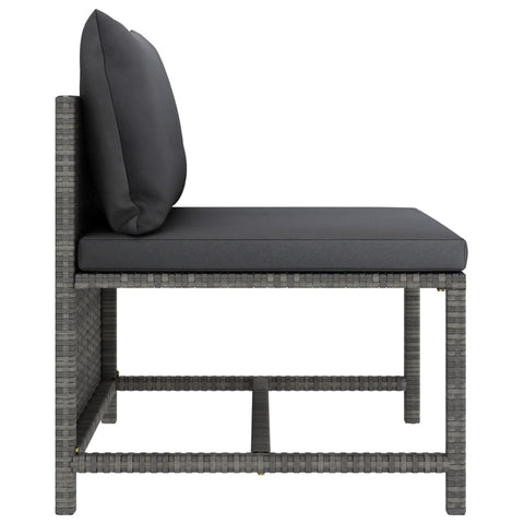 10-tlg. Garten-Lounge-Set mit Kissen Poly Rattan Grau - kalb-Living.de