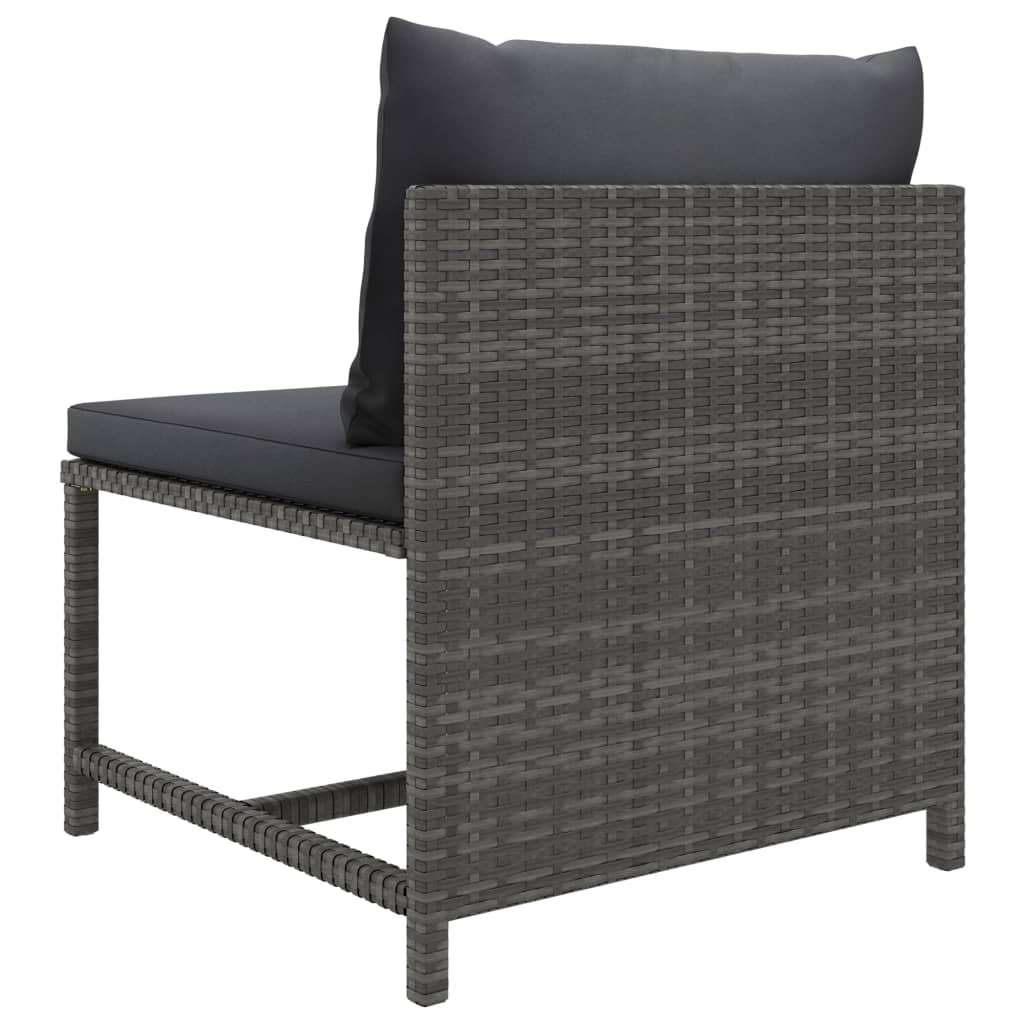 10-tlg. Garten-Lounge-Set mit Kissen Poly Rattan Grau - kalb-Living.de