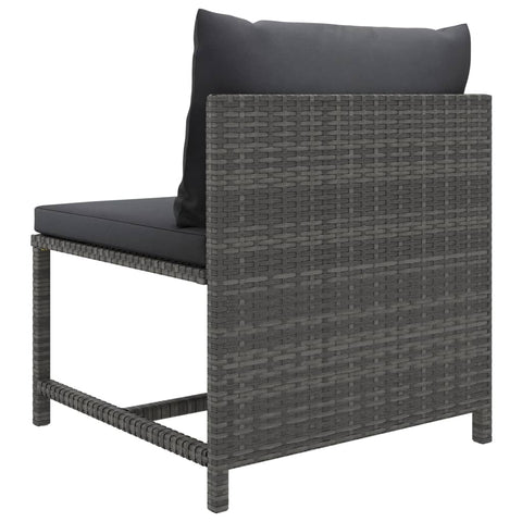 10-tlg. Garten-Lounge-Set mit Kissen Poly Rattan Grau - kalb-Living.de