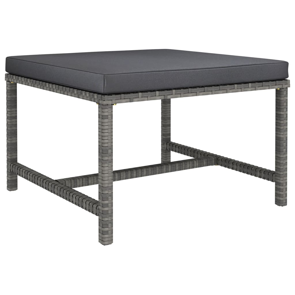 10-tlg. Garten-Lounge-Set mit Kissen Poly Rattan Grau - kalb-Living.de
