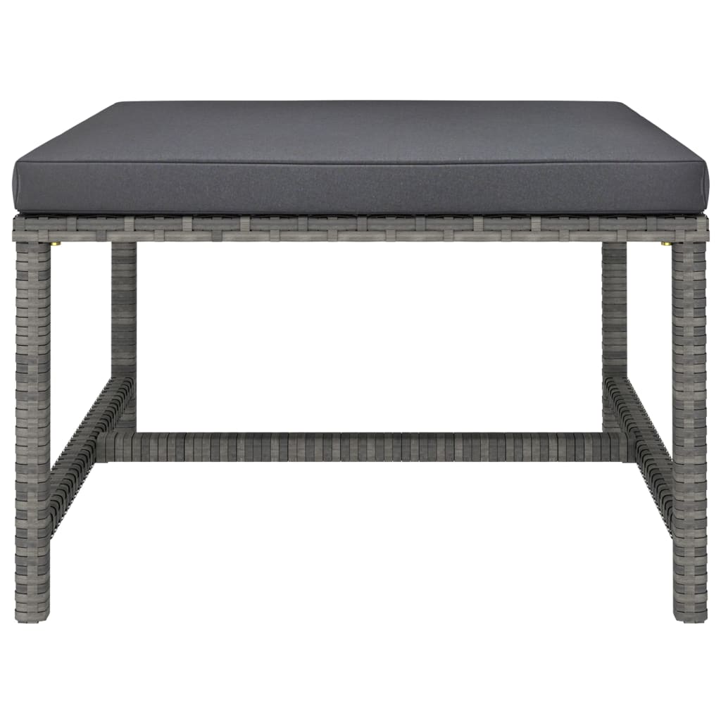 10-tlg. Garten-Lounge-Set mit Kissen Poly Rattan Grau - kalb-Living.de