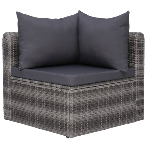 10-tlg. Garten-Lounge-Set mit Kissen Poly Rattan Grau - kalb-Living.de