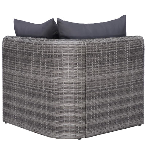 10-tlg. Garten-Lounge-Set mit Kissen Poly Rattan Grau - kalb-Living.de