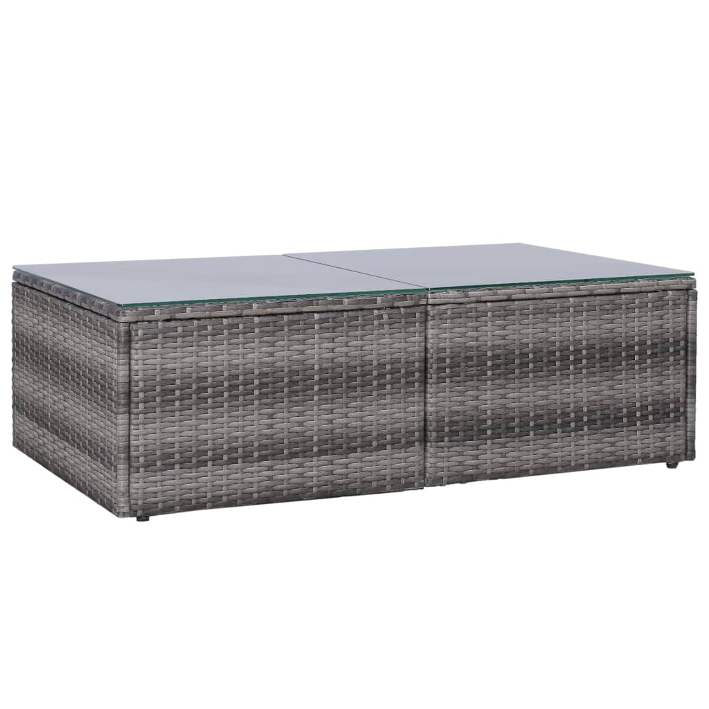 10-tlg. Garten-Lounge-Set mit Kissen Poly Rattan Grau - kalb-Living.de