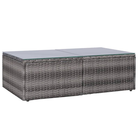 10-tlg. Garten-Lounge-Set mit Kissen Poly Rattan Grau - kalb-Living.de