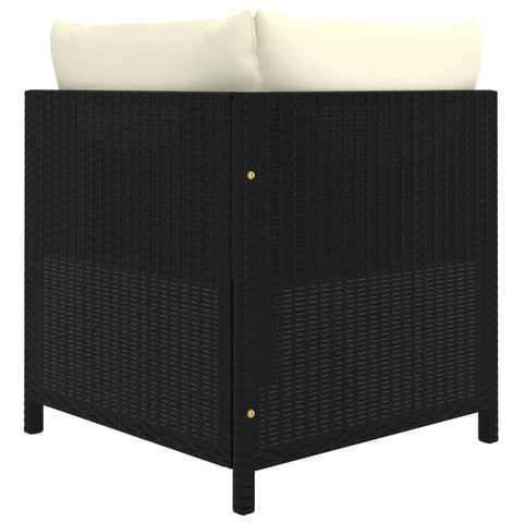 10-tlg. Garten-Lounge-Set mit Kissen Poly Rattan Schwarz - kalb-Living.de