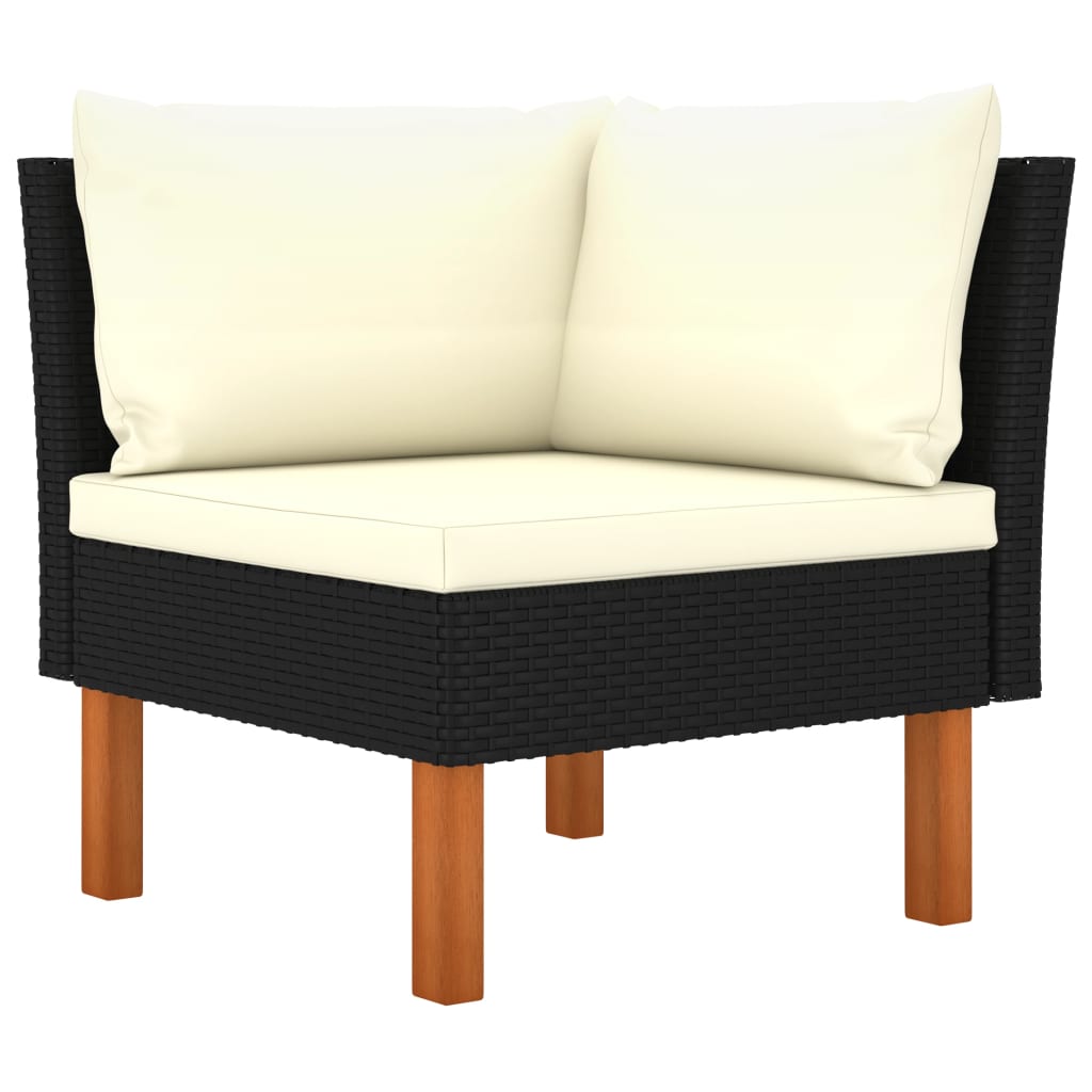 10-tlg. Garten-Lounge-Set mit Kissen Poly Rattan Schwarz - kalb-Living.de