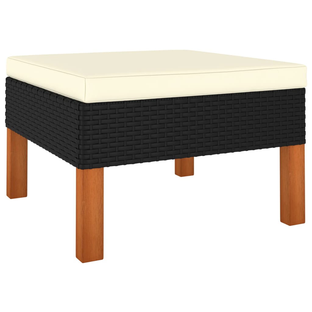 10-tlg. Garten-Lounge-Set mit Kissen Poly Rattan Schwarz - kalb-Living.de