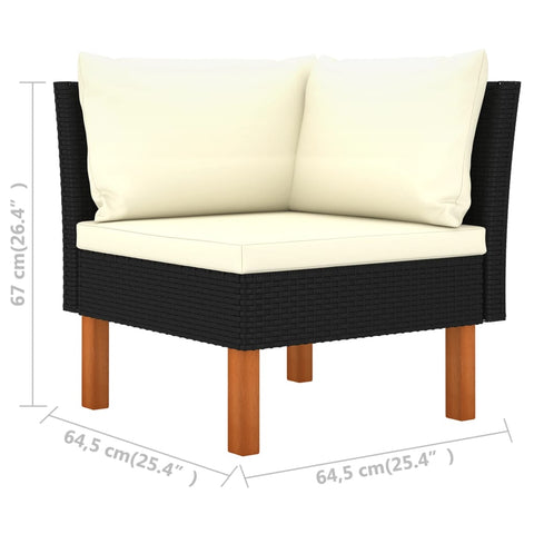 10-tlg. Garten-Lounge-Set mit Kissen Poly Rattan Schwarz - kalb-Living.de