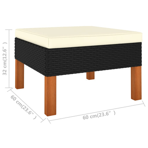 10-tlg. Garten-Lounge-Set mit Kissen Poly Rattan Schwarz - kalb-Living.de