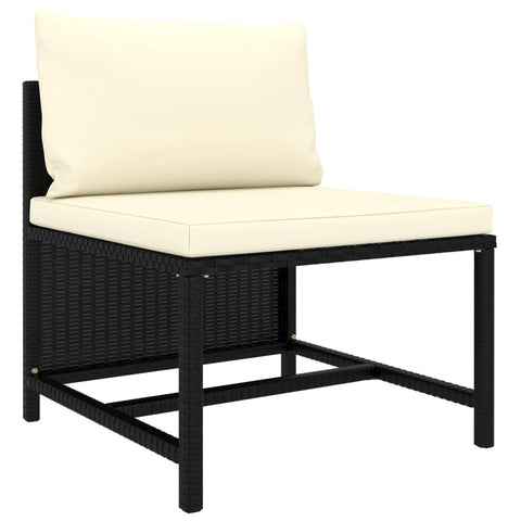 10-tlg. Garten-Lounge-Set mit Kissen Poly Rattan Schwarz - kalb-Living.de