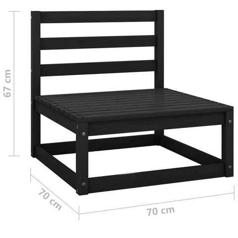 10-tlg. Garten-Lounge-Set mit Kissen Schwarz Massivholz Kiefer - kalb-Living.de