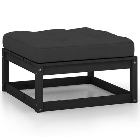 10-tlg. Garten-Lounge-Set mit Kissen Schwarz Massivholz Kiefer - kalb-Living.de