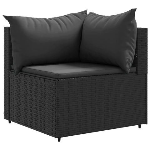 10-tlg. Garten-Lounge-Set mit Kissen Schwarz Poly Rattan - kalb-Living.de