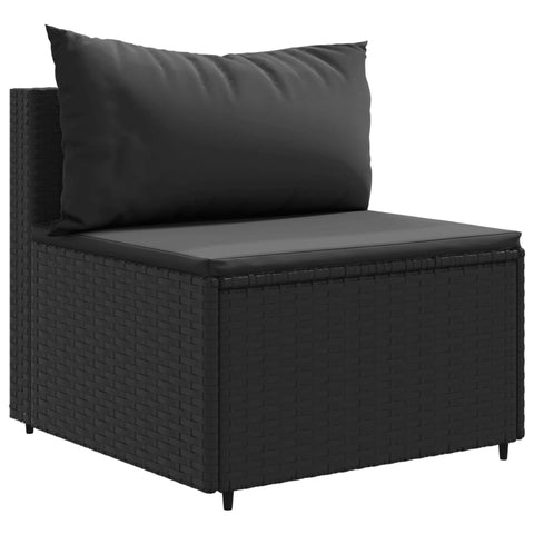 10-tlg. Garten-Lounge-Set mit Kissen Schwarz Poly Rattan - kalb-Living.de