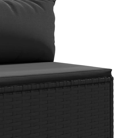 10-tlg. Garten-Lounge-Set mit Kissen Schwarz Poly Rattan - kalb-Living.de