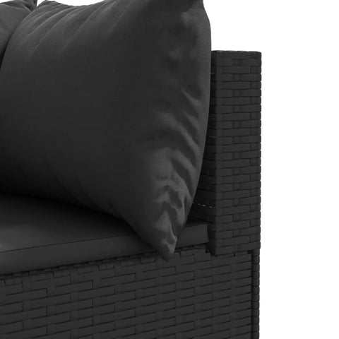 10-tlg. Garten-Lounge-Set mit Kissen Schwarz Poly Rattan - kalb-Living.de