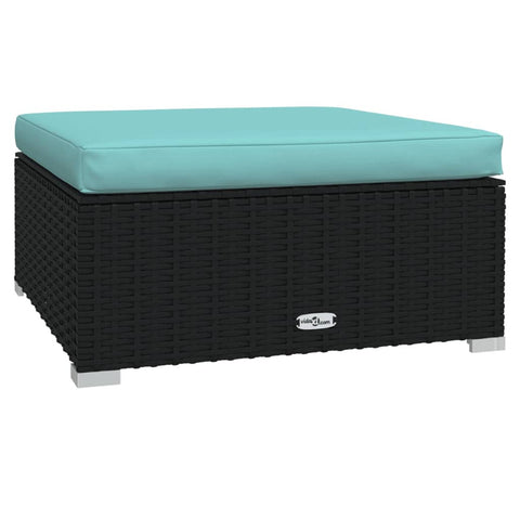 10-tlg. Garten-Lounge-Set mit Kissen Schwarz Poly Rattan - kalb-Living.de