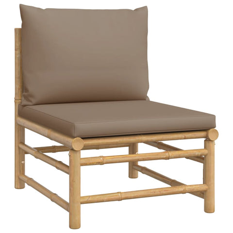 10-tlg. Garten-Lounge-Set mit Kissen Taupe Bambus - kalb-Living.de