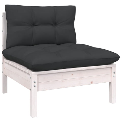10-tlg. Garten-Lounge-Set mit Kissen Weiß Kiefer Massivholz - kalb-Living.de
