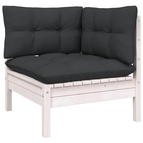 10-tlg. Garten-Lounge-Set mit Kissen Weiß Kiefer Massivholz - kalb-Living.de