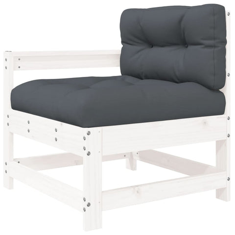 10-tlg. Garten-Lounge-Set mit Kissen Weiß Massivholz - kalb-Living.de